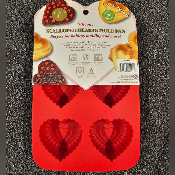 Valentine’s Day Silicone Heart Mold Sweetheart Scalopped Edges - Picture 2 of 2